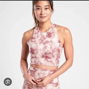 Athleta Pink Tie Dye Longline Bra